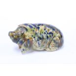 Dunmore style Scottish pottery pig piggy bank, 9cm, a/f