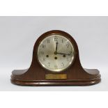 Art Deco oak cased mantle clock with Westminster chime, 27 x 51cm