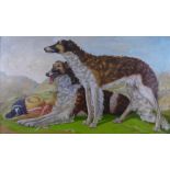 Borzoi, a large oil on canvas, apparently unsigned, framed, 127 x 75cm