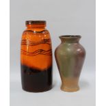 To West German retro pottery vases, 39cm (2)