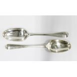 Two Scottish Hanoverian pattern silver table spoons to include one by Robert Gordon (worn mark)