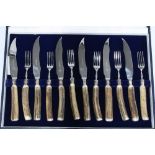 Hamilton & Inches cased set of steak knives and forks, unused condition