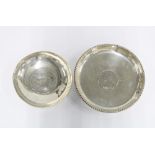 Silver coin dish by Wang Hing, Hong Kong, circa early 20th century together with a white metal