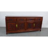 Chinese carved sideboard, 184 x 82 x 49cm.