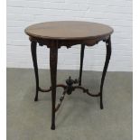 Edwardian mahogany occasional table, 71 x 73 x 51cm.