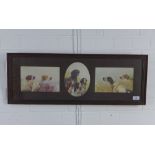 Gun Dogs, framed print, size overall 80 x 29cm