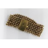 9ct gold belcher 7-row bracelet, clasp stamped 9ct