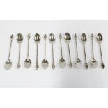 Set of twelve modern coffee bean handled teaspoons (12)