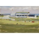 Early 20th Century British School, a small oil on board of Epsom Races, apparently unsigned,