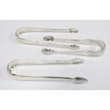 Scottish silver sugar tongs to include Old English pattern tongs by William Hannay of Paisley with