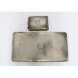 Women's Transport Service silver cigarette case, Birmingham 1939 and a matching smaller silver