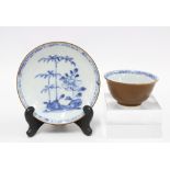 Nanking Cargo tea bowl and saucer, 5cm tall, the saucer with Christies Lot 5246 label (2)