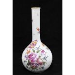 Dresden porcelain bottle vase, handpainted with floral sprays, 32cm