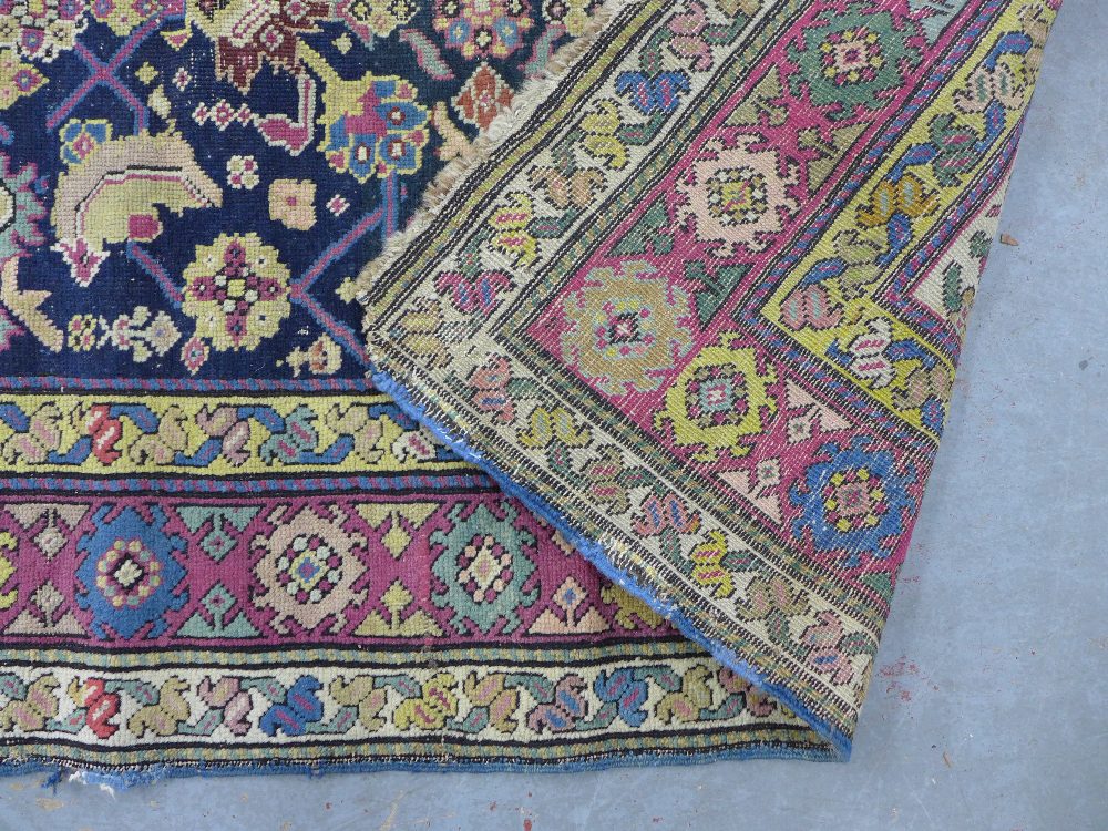 Persian runner, blue field with multiple flowerhead borders, 528 x 108cm - Image 4 of 4
