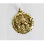 9ct gold St Christopher pendant, London 1966