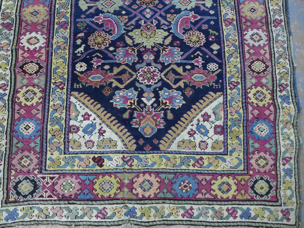 Persian runner, blue field with multiple flowerhead borders, 528 x 108cm - Image 2 of 4