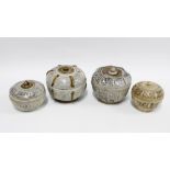 Thailand Sawankhalok group of four stoneware jars and covers, tallest 12cm (4) Provenance: Private