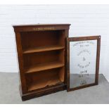 Late 19th / early 20th century walnut & mahogany chemists advertising cabinet, with glazed door with