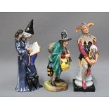 Three Royal Doulton figures to include The Wizard HN2877, The Mask Seller HN2103 & The Jester