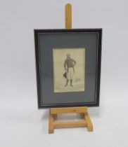 Earl Of Moira framed print, on a small easel stand 20 x 25cm.
