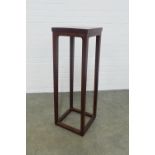 Chinese stylised hardwood jardinière stand, 32 x 97cm.