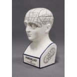Modern Phrenology head with removable top, overall height 27cm