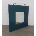 Stylish blue painted chinoiserie wall mirror, 112 x 104cm.