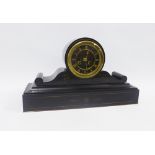 Black slate mantle clock, dial inscribed Edwards & Sons, brass movement by Marti & Co, 50 x 29cm.