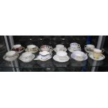 A collection of twelve English cups and saucers, circa 18th & 19th century (12)