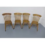 Set of four pine kitchen chairs, 52 x 91 x 41cm. (4)