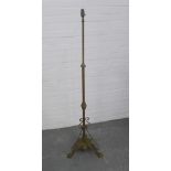 Late 19th / early 20th century brass standard lamp, 152cm.