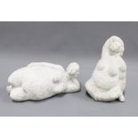 Two female resin sculptures, taller 22cm