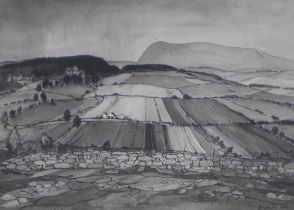 A.M. Hardie, 'Black Isle Landscape Ben Wyvis' ink & watercolour, signed and dated 1960, framed under