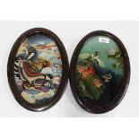 A pair of oval chinoiserie prints, glazed frames. 30 x 20cm (2)
