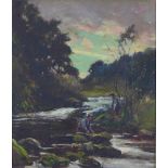 Late 19th / early 20th century oil on canvas 'Guddling Trout' inscribed verso, W.D. Mackay, RSA,