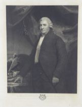 After George Watson an engraved print of Mr Luke Fraser, one of Walter Scotts pupils, framed under