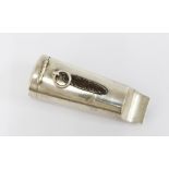 Novelty silver vesta case whistle, engraved personal inscription, AL Ltd makers mark and stamped