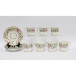 18th century English coffee cans and saucers (10)