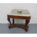 Marble topped washstand, 105 x 92 x 50cm.