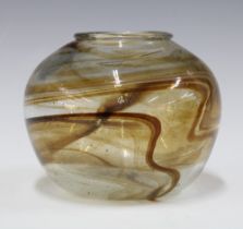 An art glass vase, signed indistinctly, 13 x 11cm.