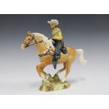 Beswick Canadian Mounted Cowboy, model 1377, with printed backstamp and impressed model number, 23 x