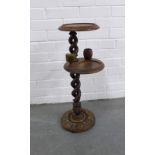 Early 20th century smokers stand, 24 x 67cm.