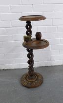 Early 20th century smokers stand, 24 x 67cm.