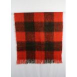 Highland Home Industries red and black chequered mohair shawl, made in Scotland, 132 x 92cm