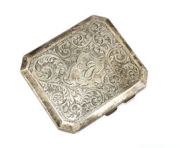 George V silver cigarette case, Birmingham 1922