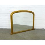 Gilt overmantle mirror, 99 x 74cm.