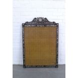 Chinese rosewood and mother of pearl, cane work screen, circa 20th century 77 x 110cm.