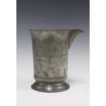 Brass tankard with spout, inscribed Buntswell Bros, 17cm