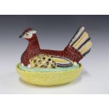 Large Staffordshire hen on nest, 11inch