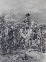 William Skeoch Cumming (1864 - 1929) Raising the Gordon Highlanders, engraving, framed under glass